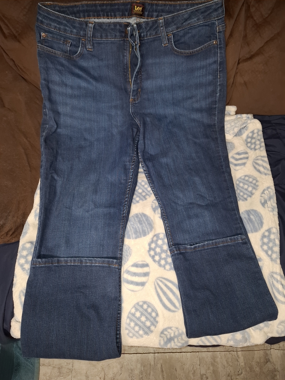 Lee Women's Blue Wide-Leg Flare Jeans